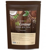 Антицеллюлитный скраб для тела на основе кокосовой стружки и молотых зерен кофе FitContour, Dobrovit, 100г